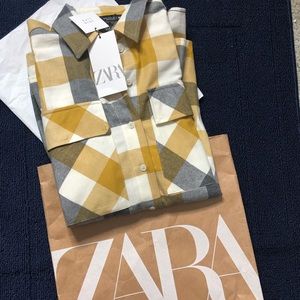 * SOLD * Plaid Shirt -Mustard